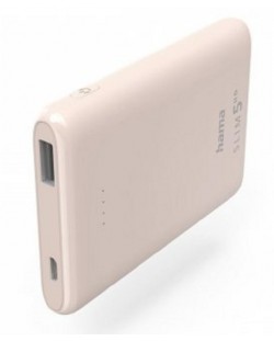 Портативна батерия Hama - 201664, 5000 mAh, розова