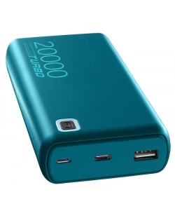 Портативна батерия Cellularline - Essence Turbo PD, 20000 mAh, зелена