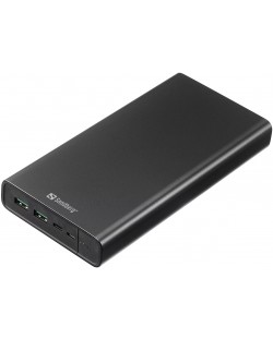 Портативна батерия Sandberg - USB-C PD 100W, 38400 mAh, черна