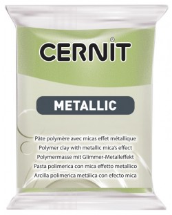 Полимерна глина Cernit Metallic - Зелена, 56 g