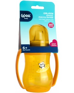 Преходна чаша с дръжки Wee Baby - Galaxy, PP, 250 ml, жълта