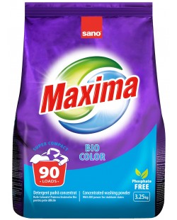 Прах за пране Sano - Maxima Bio color, 90 пранета, 3.25 kg