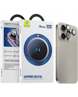 Протектори за камера Blueo - Sapphire Crystal, iPhone 15 Pro Max, сребрист