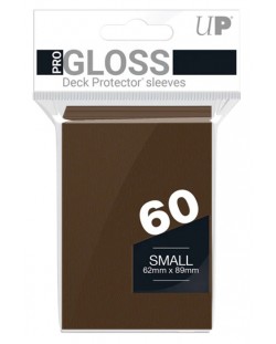 Протектори за карти Ultra Pro - PRO-Gloss Small Size, Brown (60 бр.)