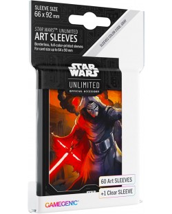 Протектори за карти Gamegenic - Star Wars: Unlimited Art Sleeves - Kylo Ren (60 бр.)