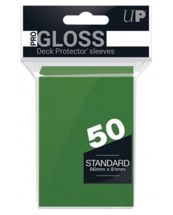 Протектори за карти Ultra Pro - PRO-Gloss Standard Size, Green (50 бр.)