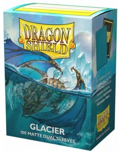 Протектори за карти Dragon Shield Dual - Matte Dual Sleeves Standard Size, Glacier (100 бр.)