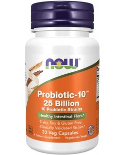 Probiotic-10 25 Billion, 160 mg, 30 капсули, Now