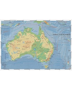 Природогеографска стенна карта на Австралия (1:4 250 000)