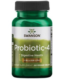 Probiotic-4, 60 растителни капсули, Swanson