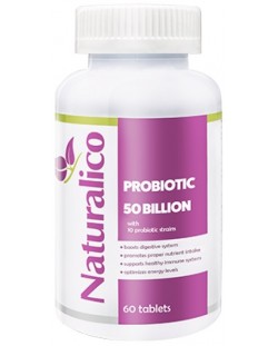 Probiotic 50 Billion, 60 таблетки, Naturalico