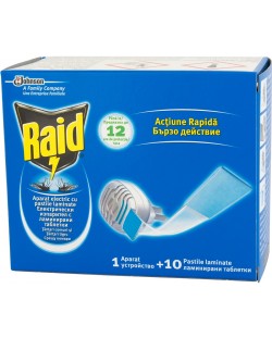 Raid Комплект - Електрически изпарител и ламинирани таблетки срещу комари
