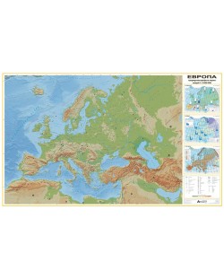 Природогеографска стенна карта на Европа (1:5 000 000, 107/175 см)