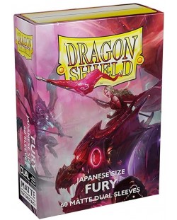 Протектори за карти Dragon Shield - Matte Dual Sleeves Small Size, Fury (60 бр.)