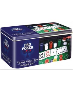 Покер сет Tactic - Texas Hold'em Poker Set, в метална кутия