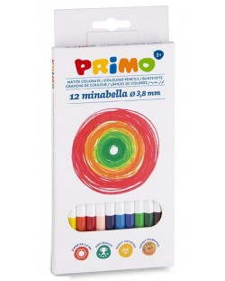 Комплект цветни моливи Primo - Minabella, 12 цвята