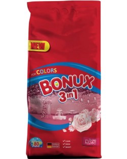 Прах за пране 3 in 1 Bonux - Color Radiant Rose, 80 пранета