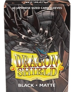 Протектори за карти Dragon Shield - Matte Sleeves Small Size, Black (60 бр.)