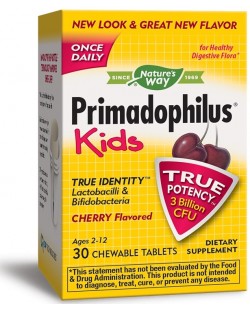 Primadophilus Kids, череша, 30 дъвчащи таблетки, Nature's Way