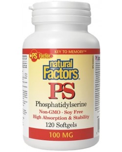 PS Phosphatidylserine, 100 mg, 120 капсули, Natural Factors