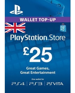 PS Network предплатена карта - £25 (PS3, PS4, PS Vita)