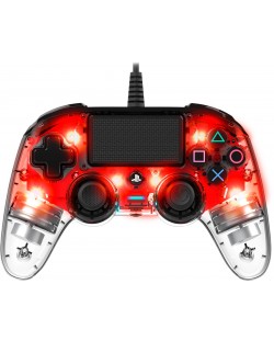 Контролер Nacon - Wired Illuminated Compact Controller, червен (PS4)