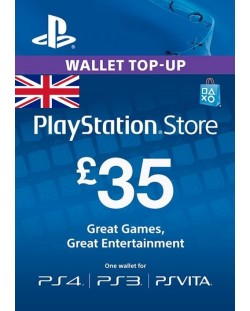 PS Network предплатена карта - £35 (PS3, PS4, PS Vita)