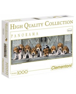 Панорамен пъзел Clementoni от 1000 части - Кученца