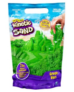 Кинетичен пясък Kinetic Sand - Зелен, 907 g