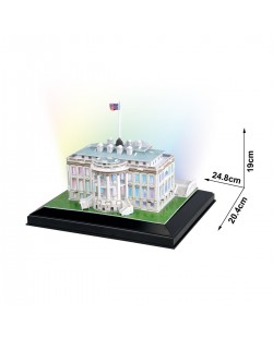3D Пъзел Cubic Fun от 56 части и LED светлини - White House