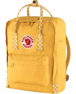 Раница Fjallraven - Kanken Ochre-Chess Pattern, 16l, жълта