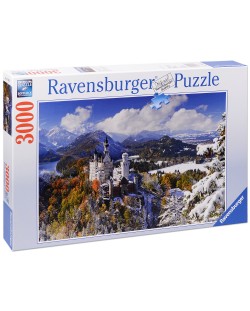 Пъзел Ravensburger от 3000 части - Замъкът Нойшванщайн през зимата