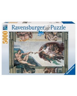 Пъзел Ravensburger от 5000 части - Сътворението на Адам, Микеланджело Буонароти