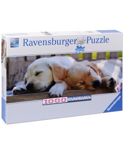 Пъзел Ravensburger от 1000 части - Спящи кученца