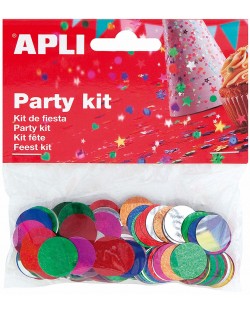 Комплект конфети Apli - Кръгчета, разноцветни, 15 mm