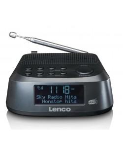 Радио колонка с часовник Lenco - CR-605BK, черна