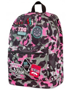 Ученическа раница Cool Pack Cross - Camo Pink Badges