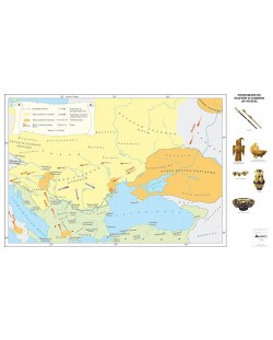 Разселване на българи и славяни VІ-VІІ век (стенна карта)