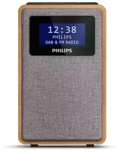 Радио колонка с часовник Philips - TAR5005/10, кафява