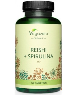 Reishi + Spirulina Bio, 120 таблетки, Vegavero