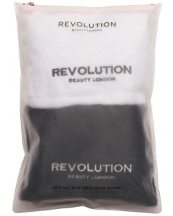 Revolution Haircare Микрофибърни кърпи за глава, черна и бяла, 2 броя