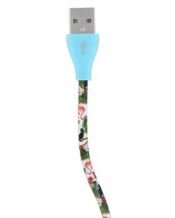 Кабел TnB - Jungle, USB-A/Lightning, 1 m,  многоцветен