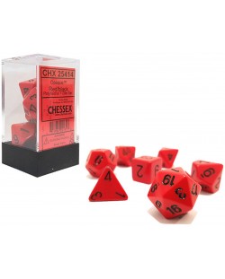 Комплект зарове Chessex Opaque Poly 7 - Red & Black (7 бр.)