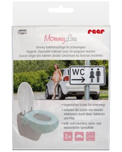 Комплект протектори за тоалетна Reer Mommy Line - За бременни, 3 броя