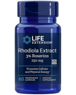 Rhodiola Extract, 250 mg, 60 веге капсули, Life Extension