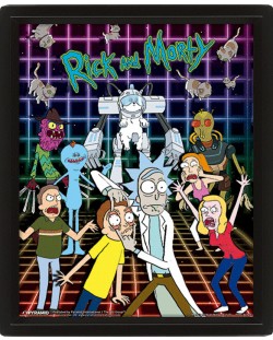 3D плакат с рамка Pyramid - Rick and Morty: Characters Grid