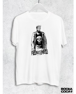 Тениска RockaCoca Punisher, бяла, размер XL