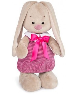 Плюшена играчка Budi Basa - Зайка Ми, с розова рокля на райета, 25 cm