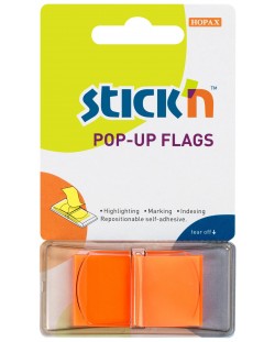 Самозалепващи се листчета Stick'n - 45 x 25 mm, оранжеви, 50 листа