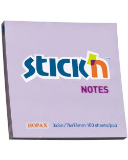 Самозалепващи се листчета Stick'n - 76 x 76 mm, виолетов пастел, 100 листа